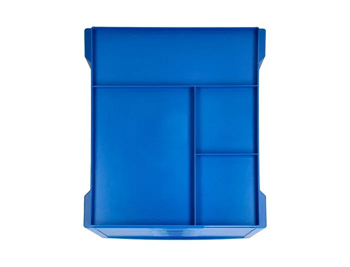 Q-connect Fichero Cajones Sobremesa 6 Cajones Organizador Azul Opaco para DIN A4 Folio Subcarpetas