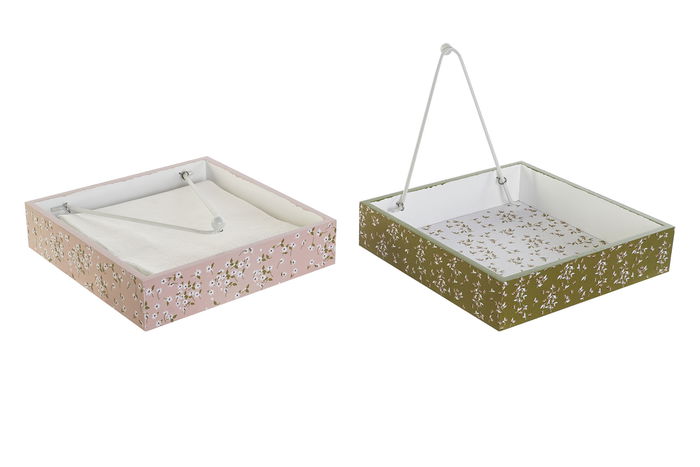 DKD Home Decor Servilletero Spices 2023 Verde Mostaza 18 x 4 x 18 cm (4 Unidades)