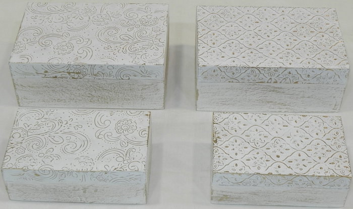 DKD Home Decor Set de 2 Joyeros AYLIA de Mango y Aluminio