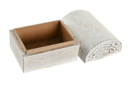 DKD Home Decor Set de 2 (4 Unidades) Joyero Arabe Estilo Aylia Dorado Blanco 10 x 6.5 x 15.5 cm