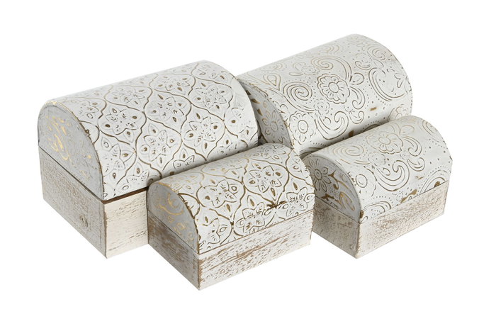 DKD Home Decor Set de 2 Joyeros AYLIA de Mango y Aluminio