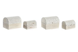 DKD Home Decor Set de 2 Joyeros AYLIA de Mango y Aluminio