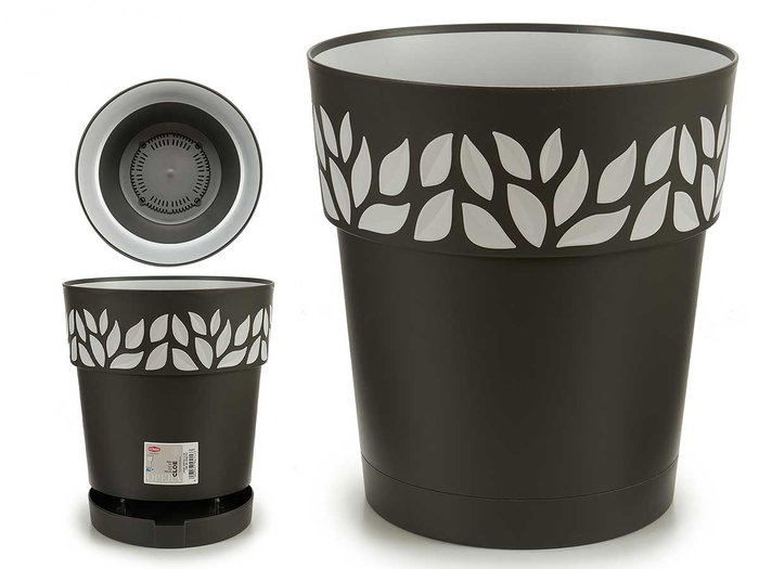 Stefanplast Maceta Plástico Cloe 30 cm Antracita con Reserva de Agua 29x29x29 cm Capacidad 11,8 L (Set de 6) Stefanplast Maceta Plástico Cloe 30 cm Antracita con Reserva de Agua 29x29x29 cm Capacidad 11,8 L (Set de 6)