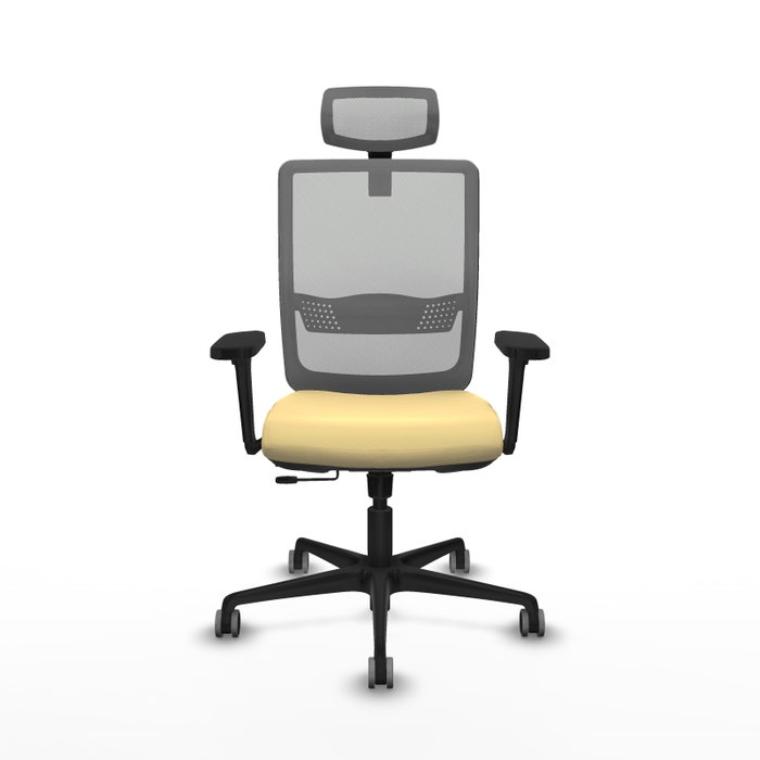 PIQUERAS Y CRESPO Silla de oficina Haches con mecanismo Sincro/Traslack, Crema y Gris PIQUERAS Y CRESPO Silla de oficina Haches con mecanismo Sincro/Traslack, Crema y Gris