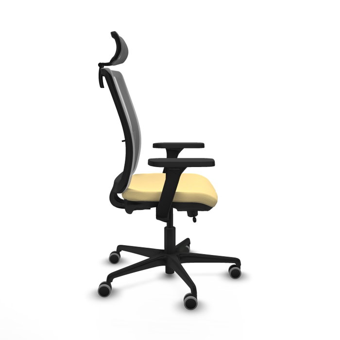 PIQUERAS Y CRESPO Silla de oficina Haches con mecanismo Sincro/Traslack, Crema y Gris PIQUERAS Y CRESPO Silla de oficina Haches con mecanismo Sincro/Traslack, Crema y Gris