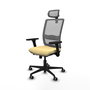 PIQUERAS Y CRESPO Silla de oficina Haches con mecanismo Sincro/Traslack, Crema y Gris