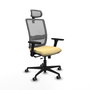 PIQUERAS Y CRESPO Silla de oficina Haches con mecanismo Sincro/Traslack, Crema y Gris