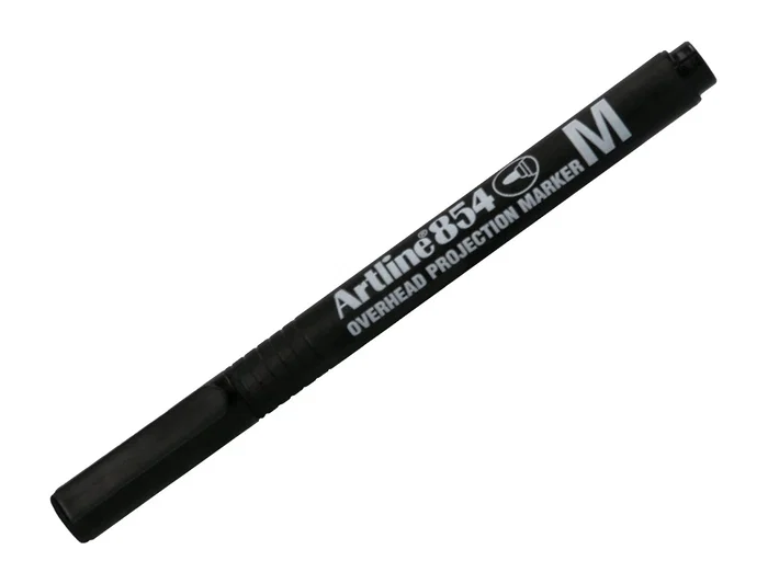 Artline Rotulador Permanente EK-854 Negro Punta Redonda 1 mm para Transparencias y Superficies