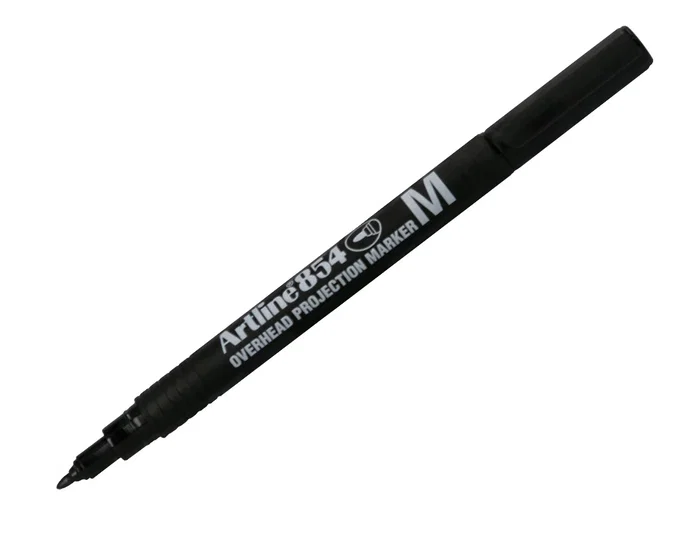 Artline Rotulador Permanente EK-854 Negro Punta Redonda 1 mm para Transparencias y Superficies