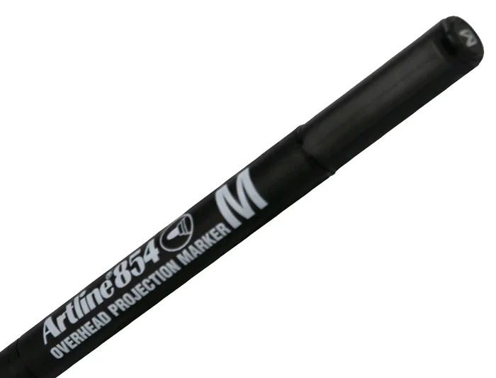 Artline Rotulador Permanente EK-854 Negro Punta Redonda 1 mm para Transparencias y Superficies