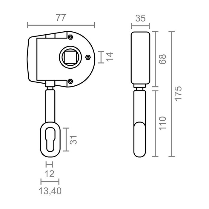Micel TLD05 92551 Máquina Enrollar Toldo 1:11, Especial Toldo Doble, Zamak Blanco, 77x35x175mm