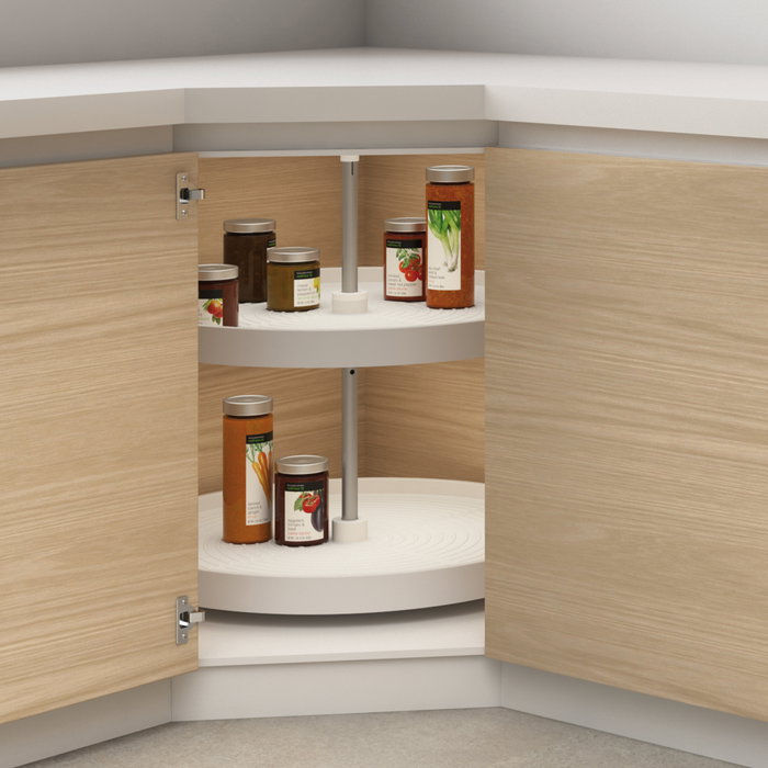 Emuca Juego de bandejas circulares Shelvo para mueble de cocina, para módulo 800mm, Plástico y Aluminio, Blanco Emuca Juego de bandejas circulares Shelvo para mueble de cocina, para módulo 800mm, Plástico y Aluminio, Blanco