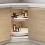 Emuca Juego de bandejas circulares Shelvo para mueble de cocina, para módulo 800mm, Plástico y Aluminio, Blanco