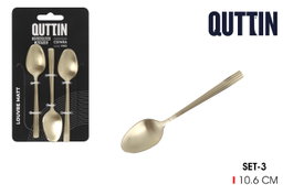 Quttin Set de 3 Cucharas Café Louvre acabado mate