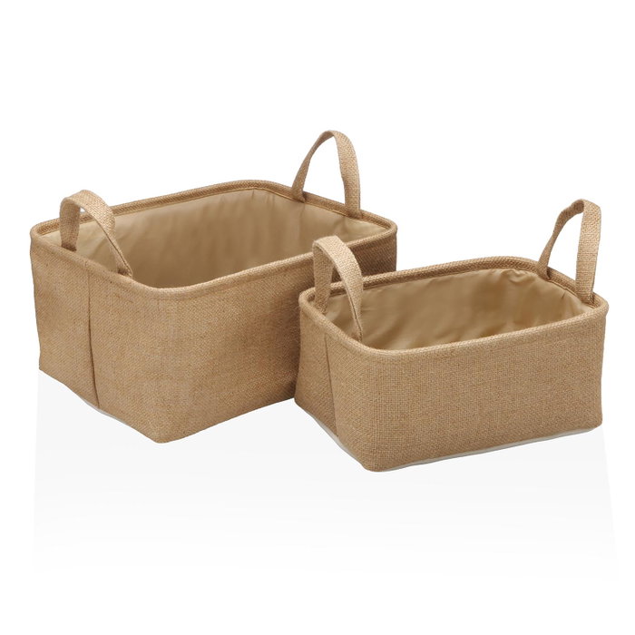 Versa Set Dos Cestas Jute 27x17 cm (2 Unidades) Versa Set Dos Cestas Jute 27x17 cm (2 Unidades)