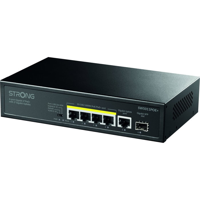 Strong SW5011POE+ Switch Gigabit PoE+ de 6 puertos