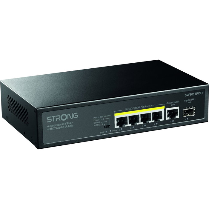 Strong SW5011POE+ Switch Gigabit PoE+ de 6 puertos