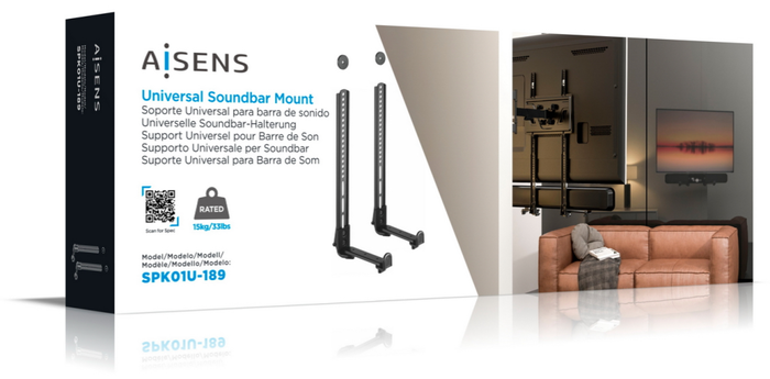 Aisens Soporte Universal para Barra de Sonido SPK01U-189, Negro Aisens Soporte Universal para Barra de Sonido SPK01U-189, Negro