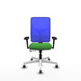 PIQUERAS Y CRESPO Silla de oficina Motilla con mecanismo Sincro/Traslack Verde y Azul