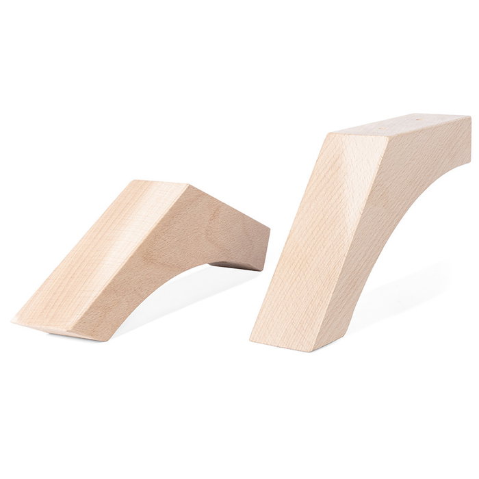 Q&Q Pata de Madera Boomerang Natural 105 mm para Sofá y Muebles