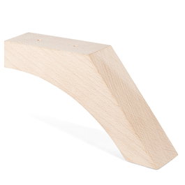 Q&Q Pata de Madera Boomerang Natural 105 mm para Sofá y Muebles