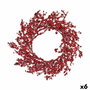 Corona de Navidad Krist+ Rojo Plástico 48 x 10 x 48 cm (6 Unidades)