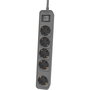 PHILIPS Base Múltiple con 5 Tomas e Interruptor, Cable 1.5 m, Color Gris - Modelo CHP2154G/12