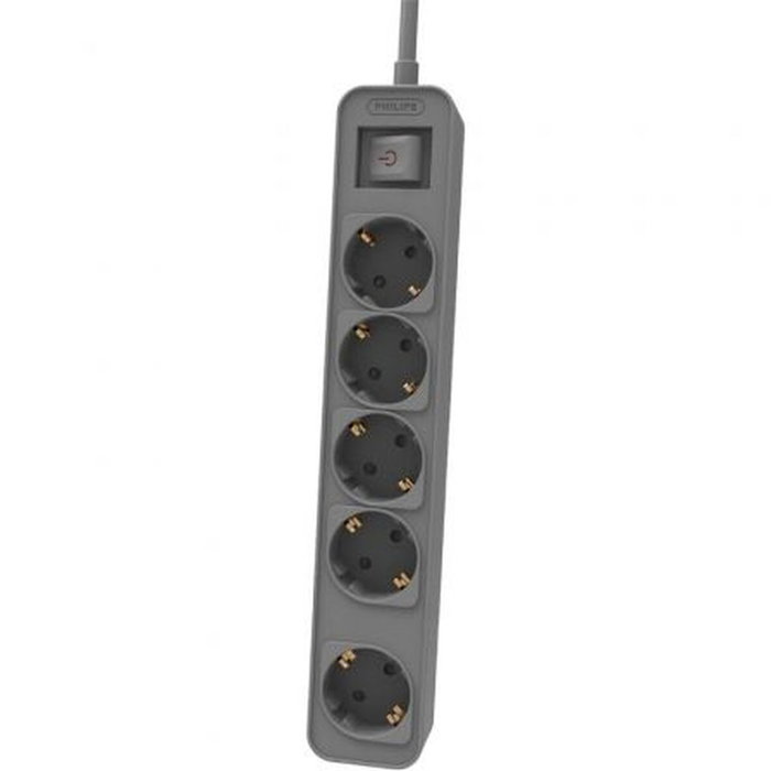 Philips Regleta con 5 Tomas y Interruptor, 1.5m, Gris CHP2154G/12