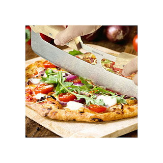 WESTMARK Pro cortador de pizza de acero inoxidable y madera