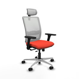 PIQUERAS Y CRESPO Silla de oficina Haches con mecanismo Sincro/Traslack, Naranja oscuro y Blanco