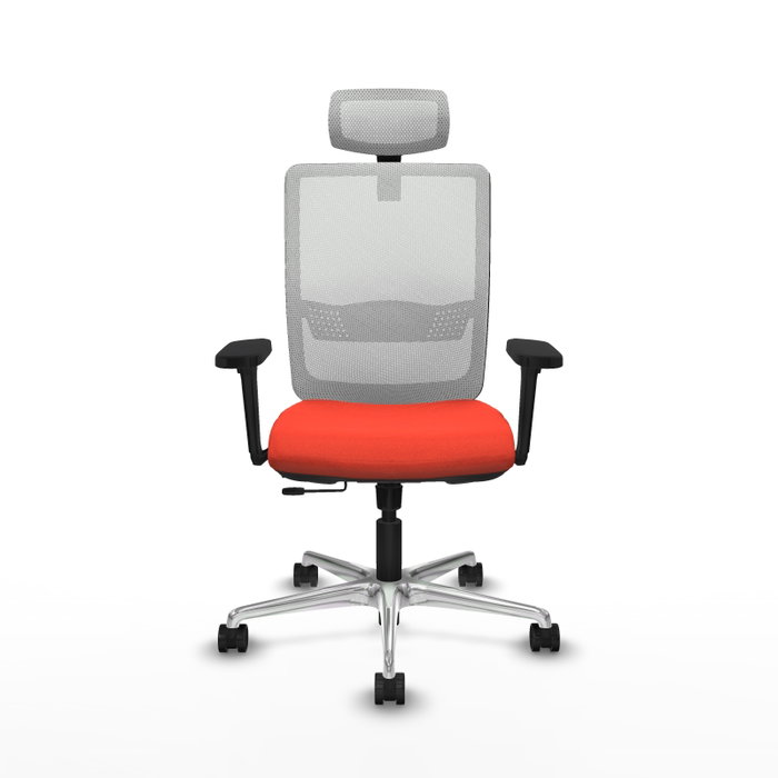 PIQUERAS Y CRESPO Silla de oficina Haches con mecanismo Sincro/Traslack, Naranja oscuro y Blanco