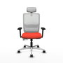 PIQUERAS Y CRESPO Silla de oficina Haches con mecanismo Sincro/Traslack, Naranja oscuro y Blanco