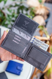 Zoozie Bags Jackson Cartera para Hombre de Piel Auténtica Color Antracita