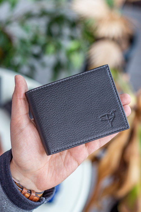 Zoozie Bags Jackson Cartera para Hombre de Piel Auténtica Color Antracita