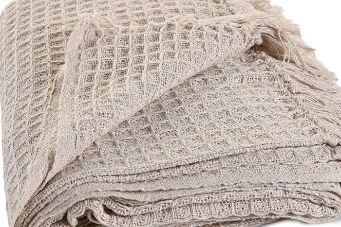 Plaid Basicos DKD Home Decor Verde Musgo Beige 200 x 0.5 x 150 cm (4 Unidades)