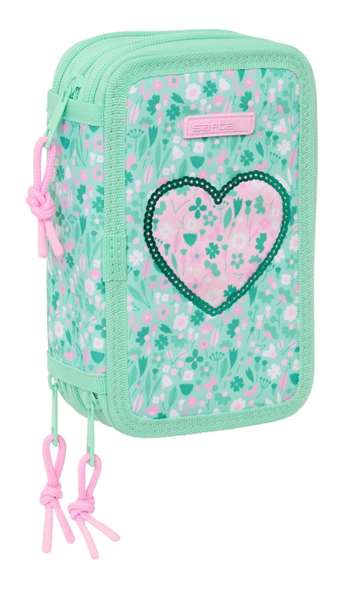 Safta Plumier Triple 37 Pcs "Cuore" 12,5x19,5x5,5 cm