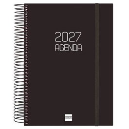 Finocam Agenda Espiral 2027 Basic Opaque Negro