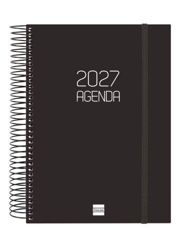 Finocam Agenda Espiral 2027 Basic Opaque Negro
