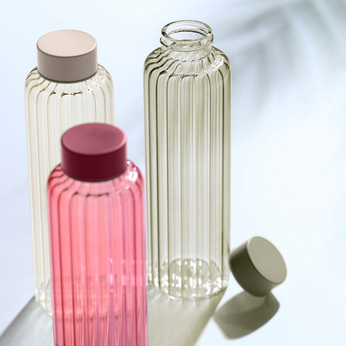 Day Botella de Vidrio 500 ml con Tapón de Silicona - Colores Surtidos: Burdeos, Verde Oliva, Crema