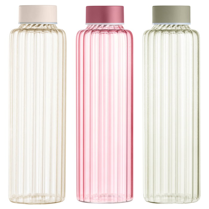 Day Botella de Vidrio 500 ml con Tapón de Silicona - Colores Surtidos: Burdeos, Verde Oliva, Crema