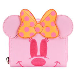 Loungefly Cartera Fantasma Minnie Mouse Disney con Brillo en la Oscuridad, Billetera Cremallera Piel Vegana 12.5x10cm