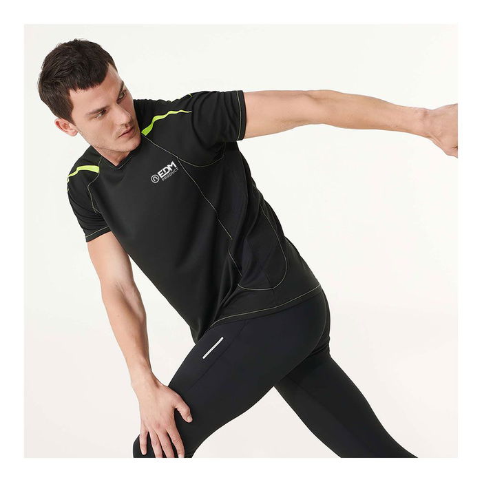 Roly Edm Camiseta Deportiva Negra Talla L Técnica Transpirable Poliéster 150g/m² Ideal para Deporte