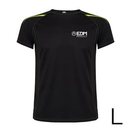 Roly Edm Camiseta Deportiva Negra Talla L Técnica Transpirable Poliéster 150g/m² Ideal para Deporte