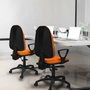 PIQUERAS Y CRESPO Silla de oficina Algarra con mecanismo Asincro y Similpiel Marrón