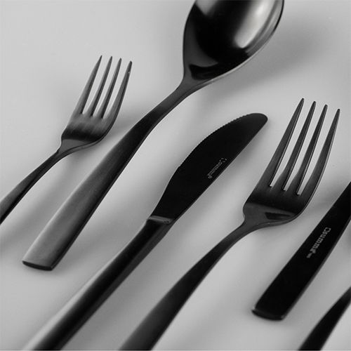 SUMMA Cuchillo de Mesa SINXELO Satin Negro - 220 mm, Acero Inoxidable 18/10, Apto para Lavavajillas, Acabado PVD de Alta Resistencia, Incluido en la Colección de Cubertería (Set de 12)