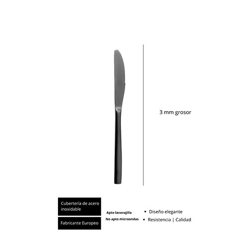 Summa Sinxelo Satin Negro Cuchillo de Mesa de Acero Inoxidable 18/10, 220 mm (Set de 12) Summa Sinxelo Satin Negro Cuchillo de Mesa de Acero Inoxidable 18/10, 220 mm (Set de 12)