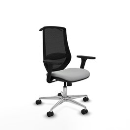 PIQUERAS Y CRESPO Silla de oficina Mardos con mecanismo Sincro, Gris claro y Negro