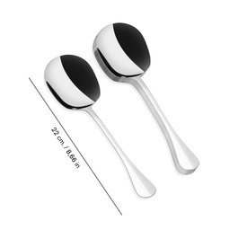 Hermia Juego de Servicio Acero Inoxidable 2 Piezas 22 x 6 cm Acabado Cromado Elegante Duradero Apto Lavavajillas Apto Microondas