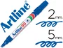 Artline Rotulador Permanente Azul Punta Biselada 5 mm para Papel, Metal y Cristal