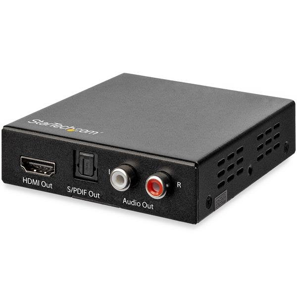 StarTech HD202A Extractor de Audio HDMI 4K 60Hz con Salida Toslink Óptica y RCA, HDR, Compatible con HDMI 2.0 y HDCP